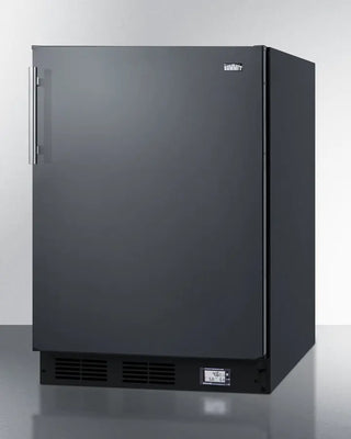 Black Summit BKRF663B 24" Wide Break Room Refrigerator-Freezer with a visible brand logo on a white background