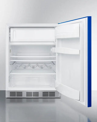 Summit BRF611WHB 24" Wide Refrigerator-Freezer with open door on a white background