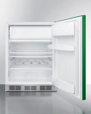 Summit BRF611WHGADA 24" Wide Refrigerator-Freezer with open door on a white background