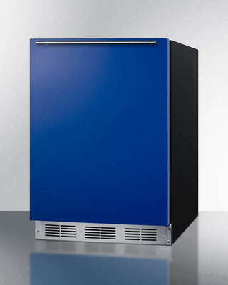 Blue Summit BRF631BKB 24" Wide Refrigerator-Freezer with black base on a white background
