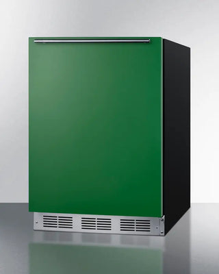 Green Summit BRF631BKGADA 24" Wide Refrigerator-Freezer with black base on a white background