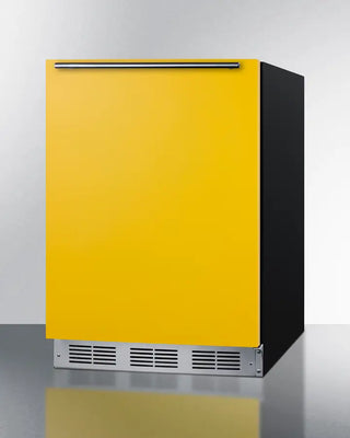 Yellow Summit BRF631BKYADA 24" Wide Refrigerator-Freezer on a white background