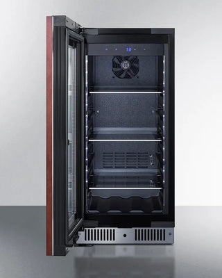 Summit CL156BV1PNRLHD 15" Wide Built-In Beverage Center with open door on a white background