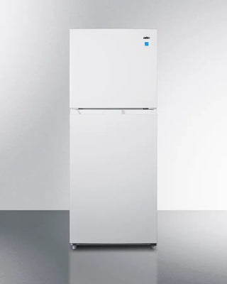 White Summit FF1088WIM 24" Wide Top Mount Refrigerator-Freezer with Icemaker on a gray background