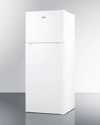 White Summit FF1091WIM 24" Wide Top Mount Refrigerator-Freezer With Icemaker on a gray background
