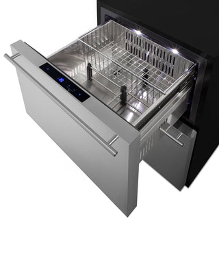 Summit ADFD243OS 24`` Wide Outdoor 2-Drawer All-Freezer, ADA Compliant, 3.7 cu.ft.(Panels Not Included)