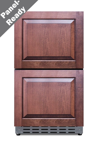 Summit ADRD18OS 18`` Wide Outdoor 2-Drawer All-Refrigerator, ADA Compliant, 3.4 cu.ft. (Panels not Included)