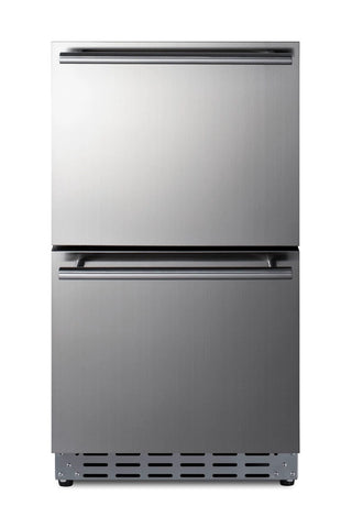 Summit ADRD18OS 18`` Wide Outdoor 2-Drawer All-Refrigerator, ADA Compliant, 3.4 cu.ft. (Panels not Included)