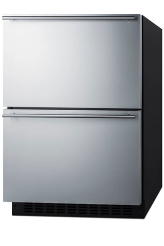 Summit ADRD241OS 24" Wide Outdoor 2-Drawer All-Refrigerator, ADA Compliant, 3.7 cu.ft.(Panels Not Included)