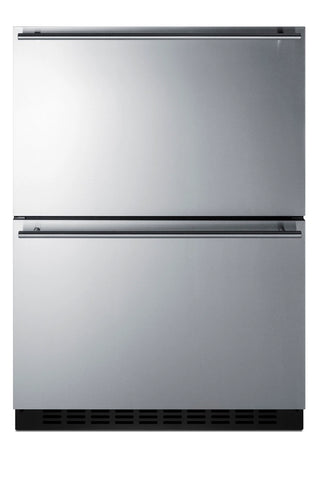 Summit ADRF244OS 24`` Wide Outdoor 2-Drawer Refrigerator-Freezer, ADA Compliant, 3.32 cu.ft.(Panels Not Included)