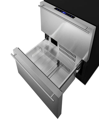 Summit ADRF244OS 24`` Wide Outdoor 2-Drawer Refrigerator-Freezer, ADA Compliant, 3.32 cu.ft.(Panels Not Included)