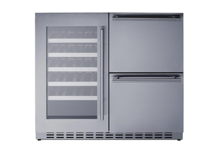 Summit ADRWC36 36" Wide Combination Drink Cellar and 2-Drawer Refrigerator, ADA Compliant