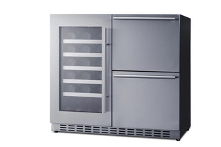 Summit ADRWC36 36" Wide Combination Drink Cellar and 2-Drawer Refrigerator, ADA Compliant