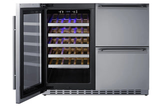 Summit ADRWC36 36" Wide Combination Drink Cellar and 2-Drawer Refrigerator, ADA Compliant