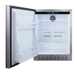 Summit AL55OSCSSIFLHD 24`` Built-In Panel-Ready Outdoor Refrigerator, ADA Compliant, 4.2 cu.ft. (LHD)