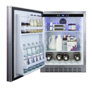 Summit AL55OSCSSIFLHD 24`` Built-In Panel-Ready Outdoor Refrigerator, ADA Compliant, 4.2 cu.ft. (LHD)