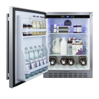 Summit AL55OSCSSLHD 24`` Wide Built-In Outdoor All-Refrigerator, ADA Compliant, 4.2 cu.ft