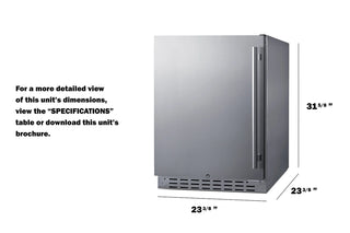 Summit AL55OSCSSLHD 24`` Wide Built-In Outdoor All-Refrigerator, ADA Compliant, 4.2 cu.ft