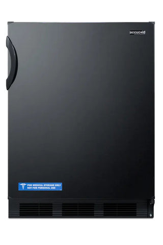 Summit AL752BK 24`` Wide ADA Compliant All-Refrigerator, 5.3 cu.ft., Automatic Defrost, Black