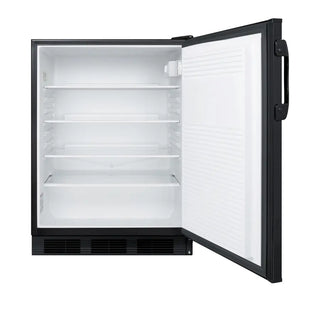 Summit AL752BK 24`` Wide ADA Compliant All-Refrigerator, 5.3 cu.ft., Automatic Defrost, Black