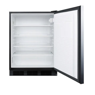 Summit AL752BKSSHH 24" Wide ADA Compliant All-Refrigerator, 5.3 cu.ft., Black Cabinet
