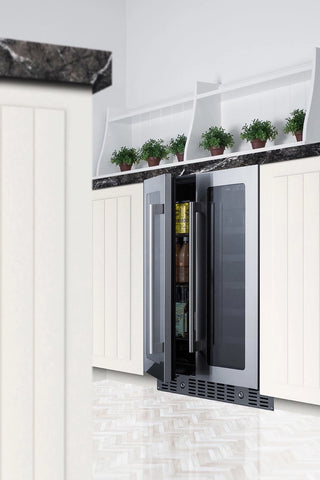 Summit ALFD24WBV 24" Built-In Beverage Center, ADA Compliant with French Glass Doors, 4.6 cu.ft.