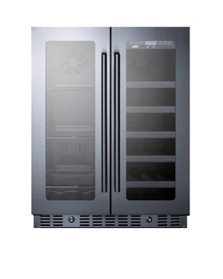 Summit ALFD24WBVCSS 24" Built-In Beverage Center, ADA Compliant with French Glass Doors, 4.6 cu.ft., Stainless Steel Cabinet