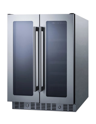Summit ALFD24WBVCSS 24" Built-In Beverage Center, ADA Compliant with French Glass Doors, 4.6 cu.ft., Stainless Steel Cabinet