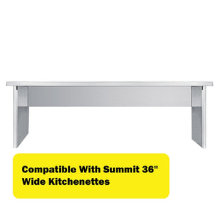 Summit APSS36 36`` Wide Stainless Steel Kitchenette Appliance Station Shelf 