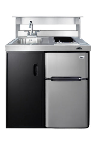 Summit APSS36 36`` Wide Stainless Steel Kitchenette Appliance Station Shelf 