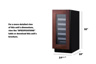 Summit ASDW1522PNR 15" Wide Built-In Beverage Center, ADA Compliant (Panel Not Included)