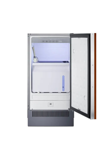 Summit BIM182IF 18" Wide Built-In Clear Icemaker Panel-Ready, Daily Ice Production 60 lbs., (Panel Not Included)