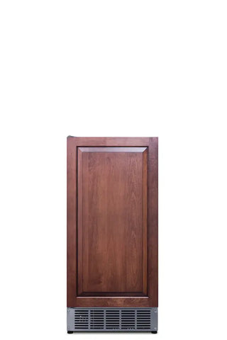 Summit BIM44GCSSIFADA 15-inch ADA-compliant built-in clear icemaker panel-ready stainless steel front view on a white background