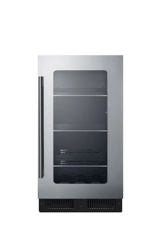Summit CL181WBVCSS 18" Wide Built-In Beverage Center with Glass Door and Stainless Steel Cabinet, 2.9 cu.ft.