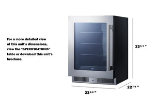 Summit CL24BV1LHD 24" Wide Built-In Beverage Center, Undercounter, 4.73 cu.ft.