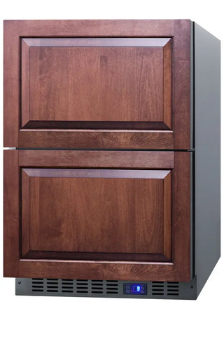 Summit CL2F249 24" Wide Built-In 2-Drawer All-Freezer with Panel-Ready Fronts and Stainless Steel Construction, 4.26 cu.ft.