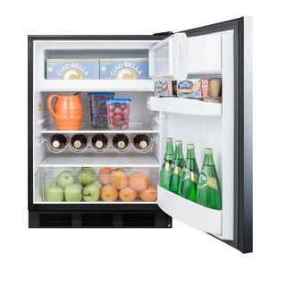 Summit CT663BKSSHHADA 24" Wide Refrigerator-Freezer ADA Compliant with Dual Evaporator and Stainless Steel Door, 5.04 cu.ft.