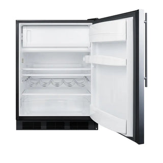 Summit CT663BKSSHVADA 24" Wide Refrigerator-Freezer ADA Compliant with Dual Evaporator and Stainless Steel Door, 5.04 cu.ft.