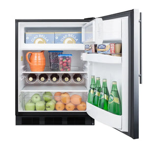 Summit CT663BKSSHVADA 24" Wide Refrigerator-Freezer ADA Compliant with Dual Evaporator and Stainless Steel Door, 5.04 cu.ft.