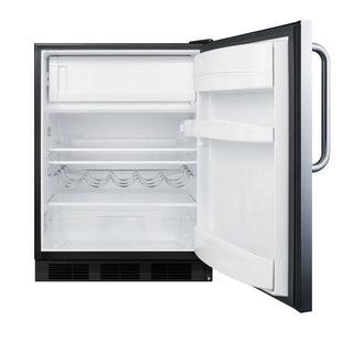 Summit CT663BKSSTB 24" Wide Refrigerator-Freezer with Dual Evaporator and Stainless Steel Towel Bar Handle, 5.04 cu.ft.