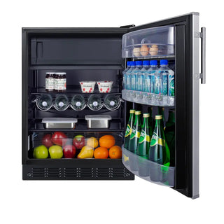 Summit CT66BK2SSADA 24" Wide Refrigerator-Freezer ADA Compliant with Dual Evaporator and Stainless Steel Door, 5.04 cu.ft.