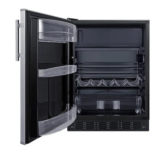 Summit CT66BK2SSADALHD 24" Wide Refrigerator-Freezer ADA Compliant with Dual Evaporator, Left Hand Swing, 5.04 cu.ft.