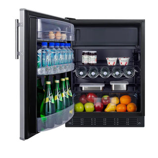 Summit CT66BK2SSADALHD 24" Wide Refrigerator-Freezer ADA Compliant with Dual Evaporator, Left Hand Swing, 5.04 cu.ft.
