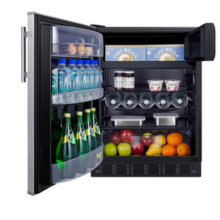 Summit CT66BK2SSLHD 24" Wide Refrigerator-Freezer with Dual Evaporator, Left Hand Swing, 5.04 cu.ft.