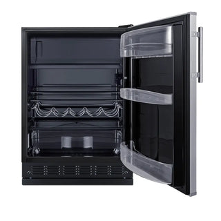 Summit CT66BK2SSRS 24" Wide Refrigerator-Freezer with Dual Evaporator, Adjustable Height, 5.04 cu.ft.