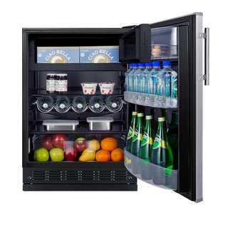 Summit CT66BK2SSRS 24" Wide Refrigerator-Freezer with Dual Evaporator, Adjustable Height, 5.04 cu.ft.