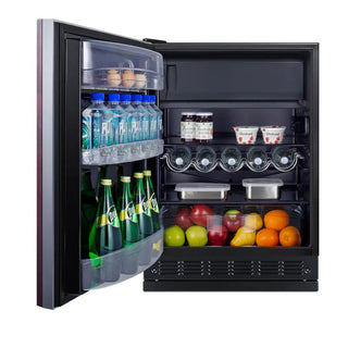 Summit CT66BK2SSRSIFLHD 24" Wide Refrigerator-Freezer (Panel Not Included) with Dual Evaporator, Left Hand Swing, 5.04 cu.ft.