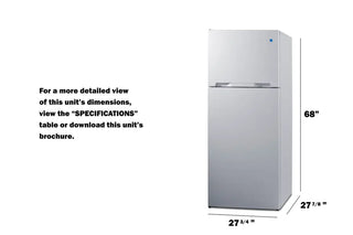 Summit CTR151WIMLHD 28" Wide Top Mount Refrigerator-Freezer with Icemaker, Left Hand Door, 14.3 cu.ft. 