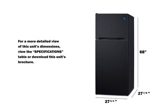 Summit CTR152BIMLHD 28" Wide Top-Mount Refrigerator-Freezer with Icemaker, 14.3 cu.ft., Left Hand Door
