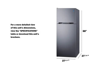 Summit CTR15SSIMLHD 28" Wide Top-Mount Refrigerator-Freezer with Icemaker, 14.3 cu.ft.
